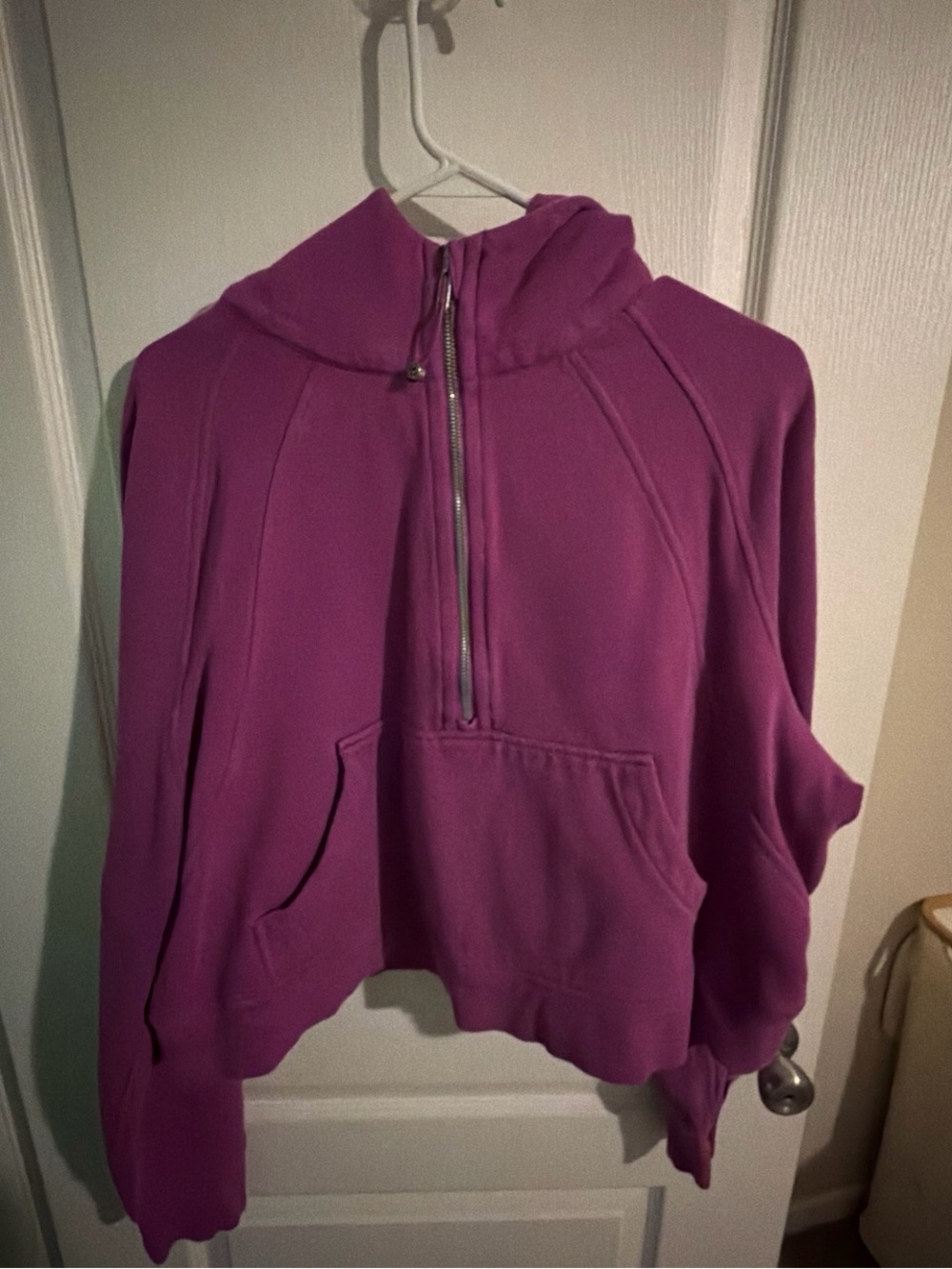 Purple Hooded Lululemon Half-Zip Scuba.